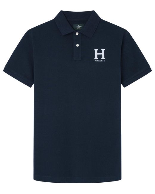 Hackett Blue Hackett Heritage H Logo Short Sleeve Polo Xl for men