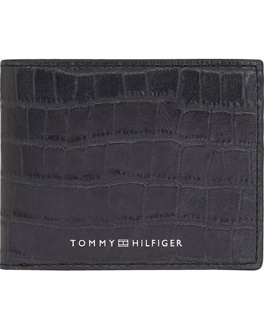 Tommy Hilfiger Black Texture Mini Bifold Wallet for men