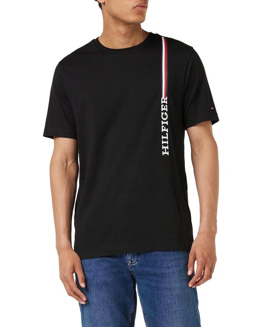 RWB Monotype Vertical Stripe tee Camisetas S/S Tommy Hilfiger de hombre de color Black