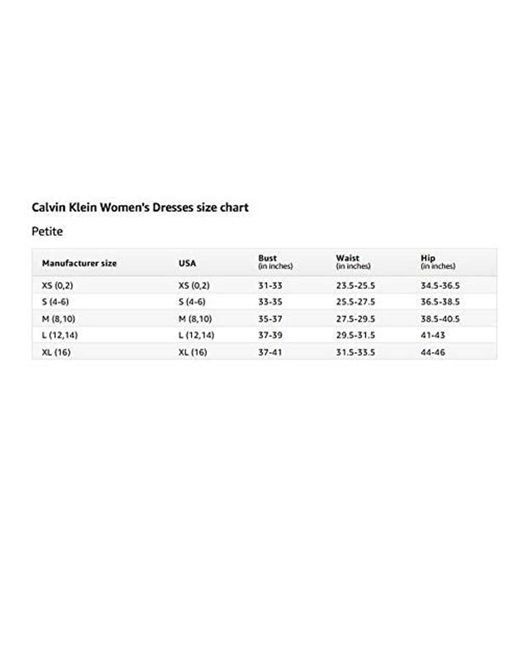 calvin klein us size chart