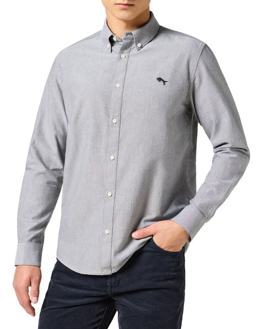 Wrangler Gray Oxford Shirt For for men