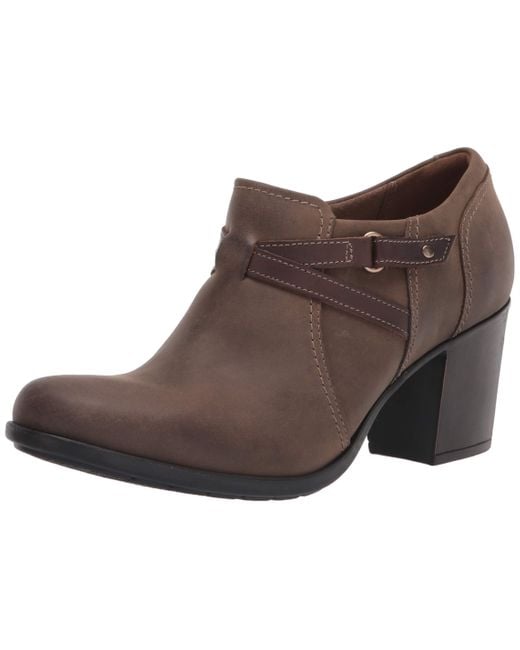 Clarks Leather Diane Lela Fashion Boot in Dark Taupe Leather (Brown) | Lyst
