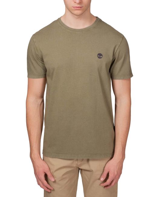 Timberland Green T-shirt With Logo Embroidery for men