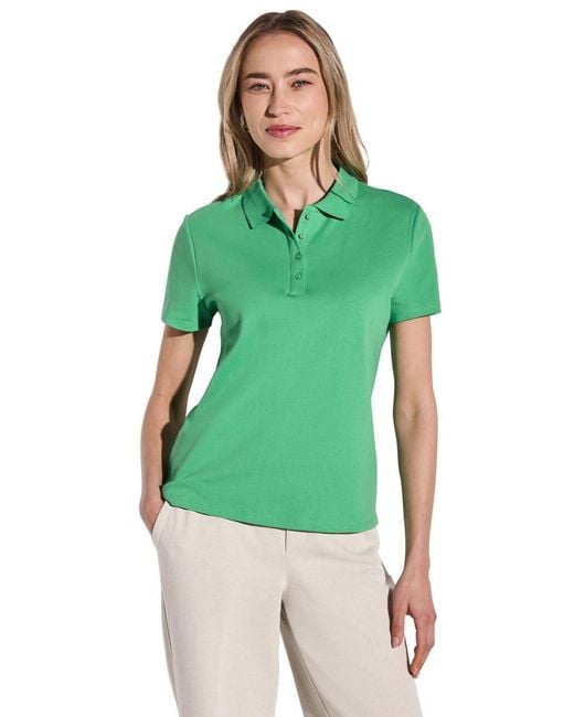 Street One Green A322942 Poloshirt mit Rippstruktur