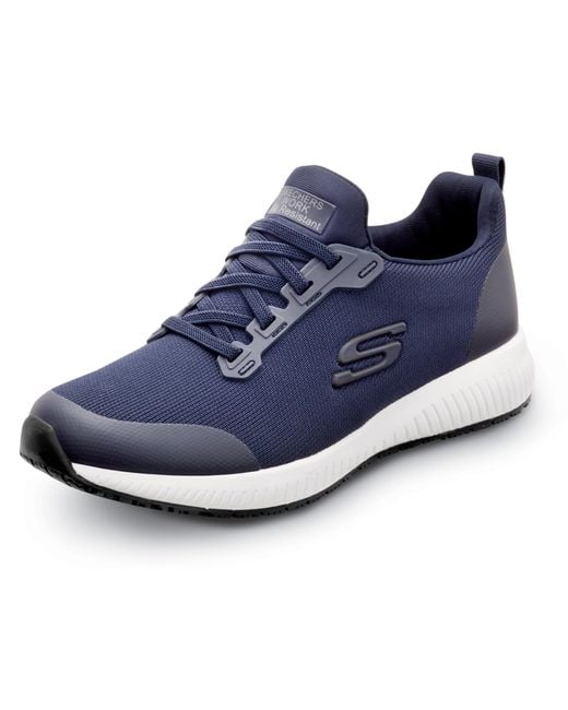 Skechers Blue Work Emma Soft Toe Slip Resistant EH Slip On Athletic Arbeitsschuh
