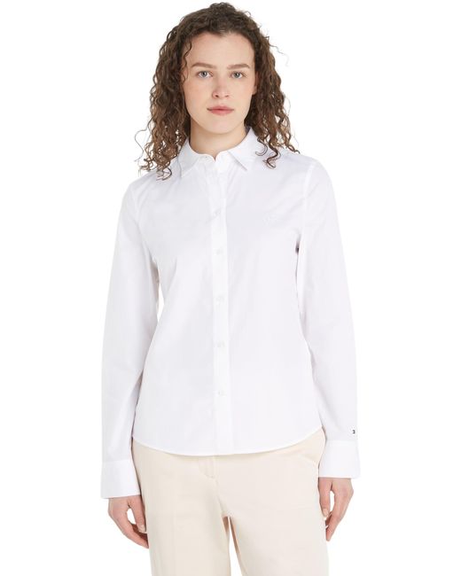 Tommy Hilfiger Smd Essentiële Normale Shirt Casual Shirts in het White