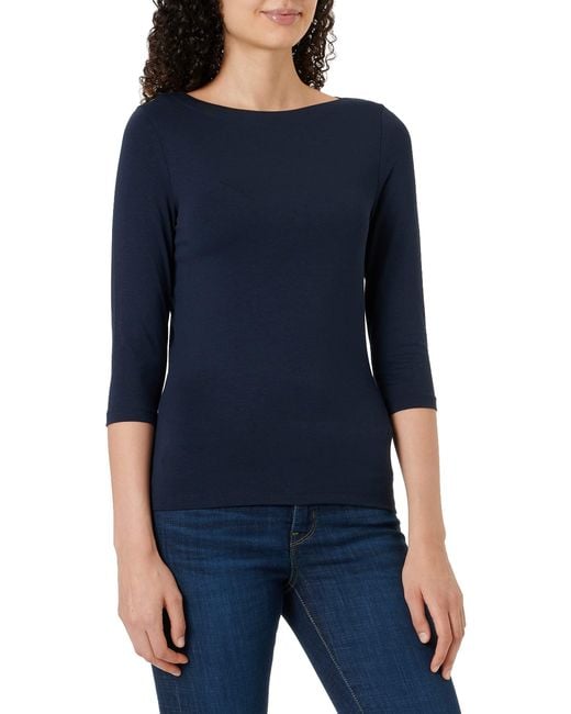 Vero Moda Blue Vmpanda Modal 3/4 Top JRS Noos Langarmshirt