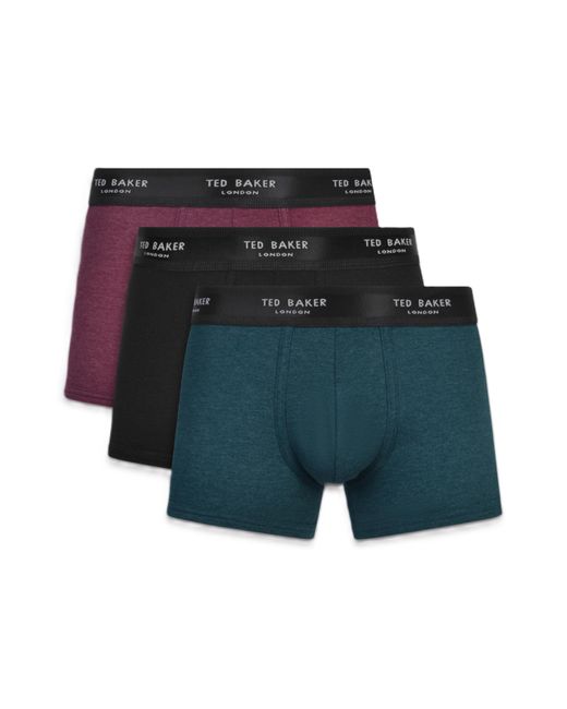 Ted Baker Blue 3-pack Cotton Trunks for men