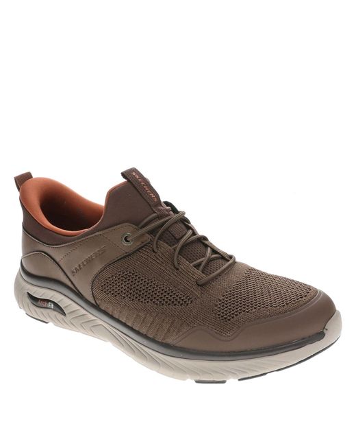 Skechers Brown Arch Fit Crosser-emeric Sneaker for men