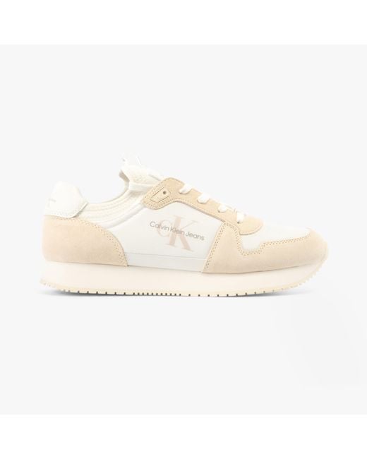Jeans Zapatillas para Hombre Runner Sneaker Sock Laceup de Nailon y Piel Deportivas Calvin Klein de hombre de color White