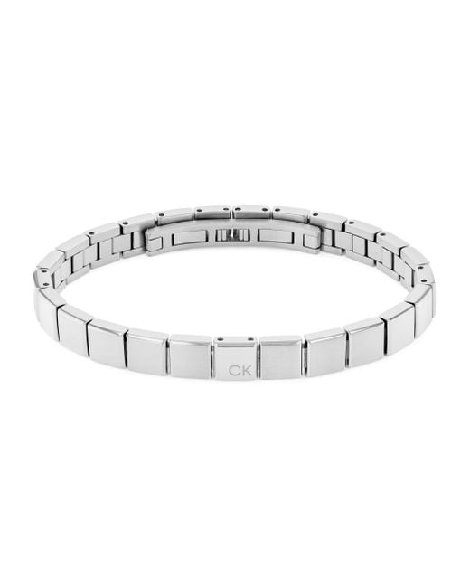 Calvin Klein Black Men's Minimalistic Squares Collection Link Bracelet Stainless Steel - 35000488 for men
