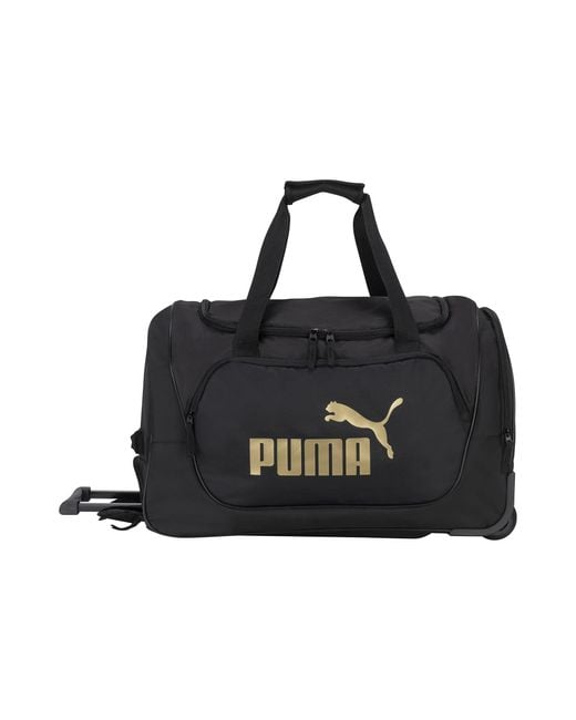 PUMA Evercat 22" Wanderer Rolling Duffel Bag in Black/Gold (Black) Lyst