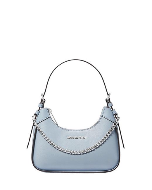 Michael Kors Blue Wilma Medium Leather Shoulder Bag
