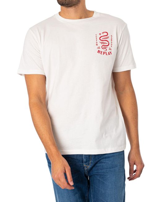 T-Shirt en Coton à ches Courtes pour s Replay en coloris White