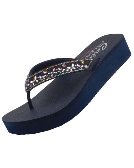 Skechers Blue Vinyasa Butterfly Kiss Toe Separator Sandals