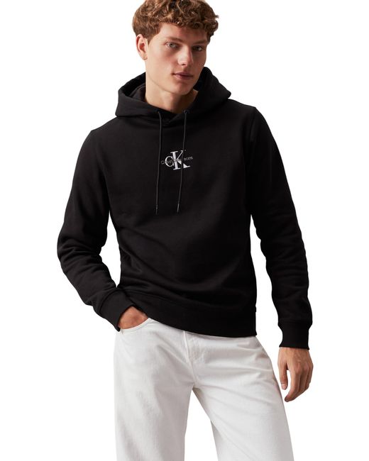 Calvin Klein MONOLOGO Hoodie J30J325629 Pullover-Kapuzenpulli in Black für Herren