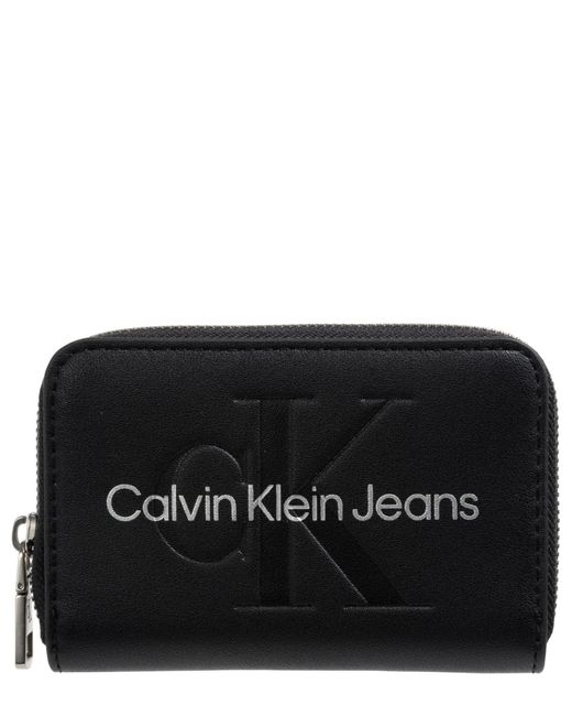 Calvin Klein Black Sculpted MED Zip Around Mono K60K607229 Geldbörsen