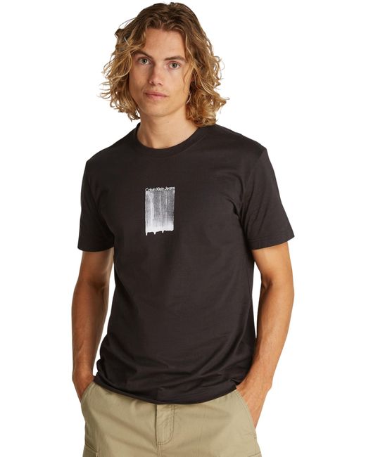 Calvin Klein Ck Jeans Borstel Stroke Graphic Tee J30j327522 in het Black voor heren
