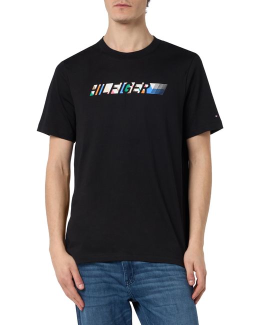 Tommy Hilfiger Veelkleurige Hilfiger Tee S/s T-shirts in het Black voor heren