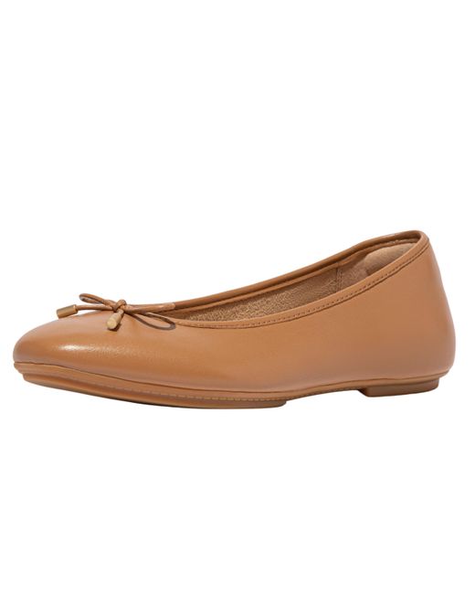Fitflop Brown Delicato Bow Soft Leather Ballet Flats