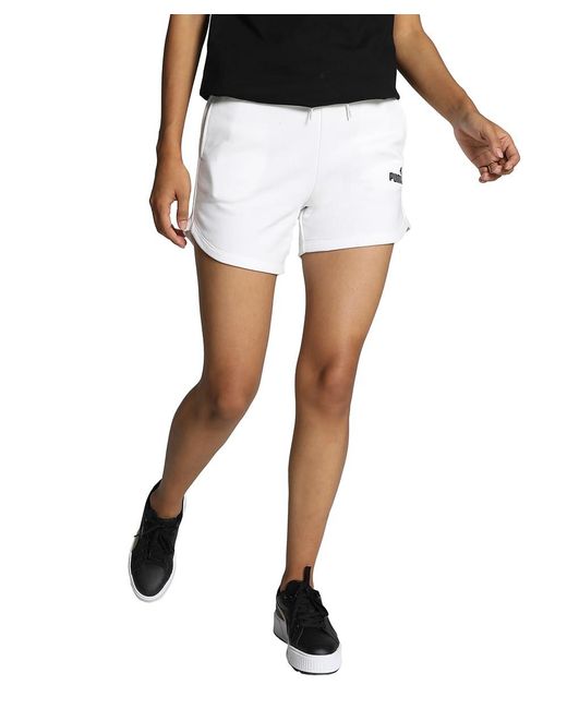 PUMA Black Bermuda High Waist White Shorts