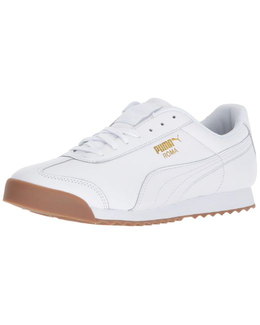 PUMA Leather Roma Classic Gum in White for Men - Save 51% | Lyst