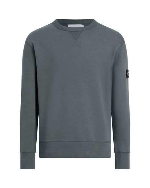 Calvin Klein Badge Crew Neck J30J323426 Sweatshirts in Gray für Herren