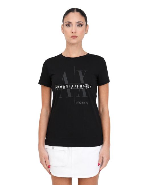 Armani Exchange T-shirt pour femme en coton Mixmag Limited Edition Emporio Armani en coloris Black
