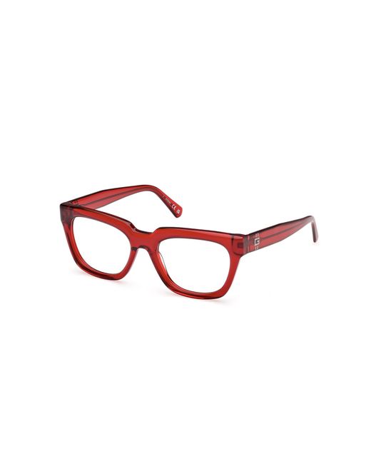 Guess Black Gu50238 066 Shiny Dark Red 53/19/145 Man Eyewear Frame for men