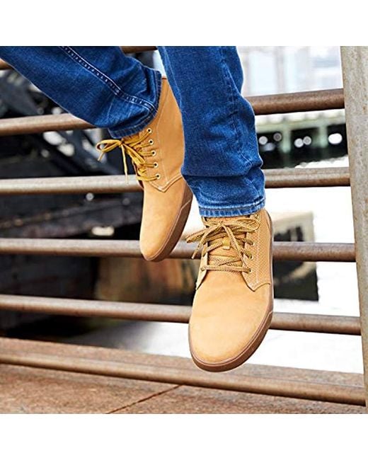 timberland men's groveton ltt chukka leather & fabric sneaker