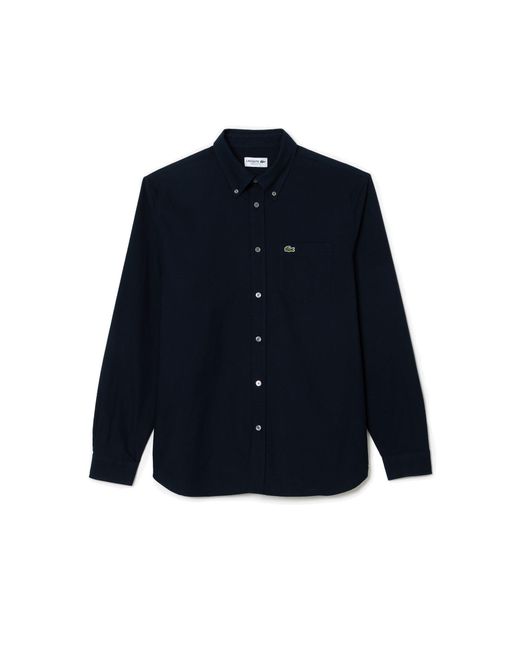 Lacoste Blue S Casual Long Sleeve Woven Shirt for men
