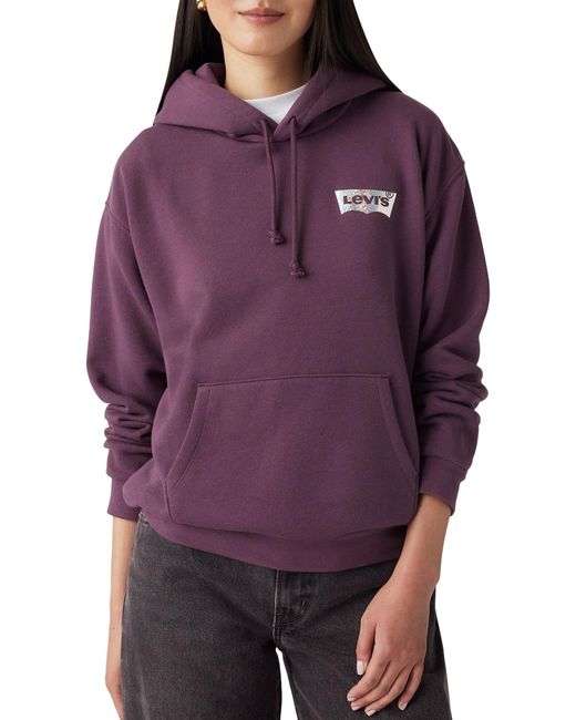 Felpa con Cappuccio Graphic Everyday di Levi's in Purple
