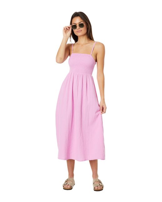 Billabong Pink Off The Coast Dress Lässiges Kleid