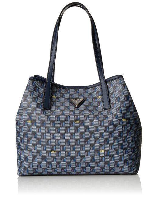 Guess Vikky Tote Bag In Blue Logo