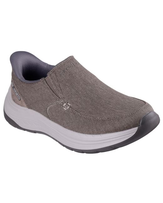 Skechers Slip-Ins 205356 Decklan Gulliver Taupe Sport-Mokassins für aus Stoff in Gray für Herren
