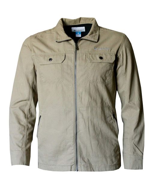 Columbia Green Buck Basin Lightweight Cotton Full Zip Jacket for men