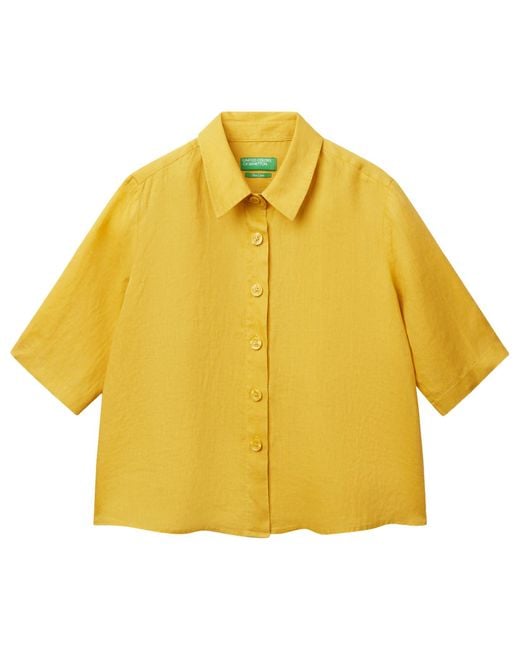 Benetton Yellow Camicia 5bml5qb75 Shirt