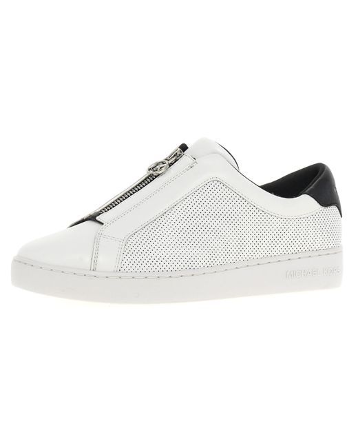 Michael Kors White Keaton Zip Slip On Sneaker