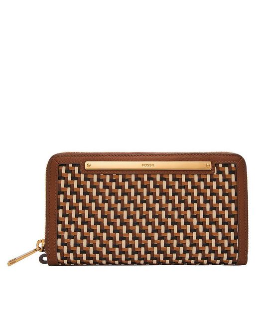 Liza Portafoglio in pelle o poliestere da donna di Fossil in Brown