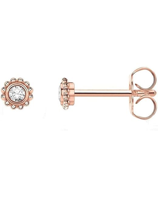 Boucles d'oreilles simples pour femme en forme de fleur et pierre blanche en argent sterling 925 Thomas Sabo en coloris Black