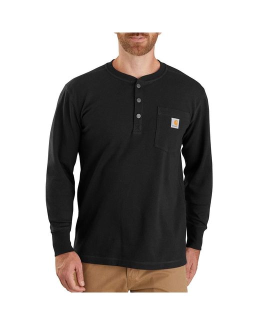 Carhartt Black Mens Long-sleeve Pocket T-shirt for men