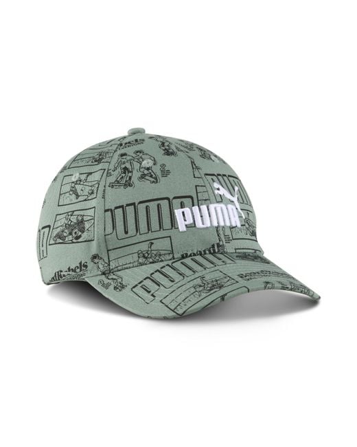 PUMA Green , Gorra ESS No.1 Logo AOP, Verde, Talla Youth Cap, Schwarz, One Size