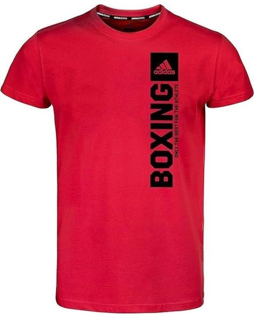 Community Vertical T-Shirt Boxing di Adidas in Red