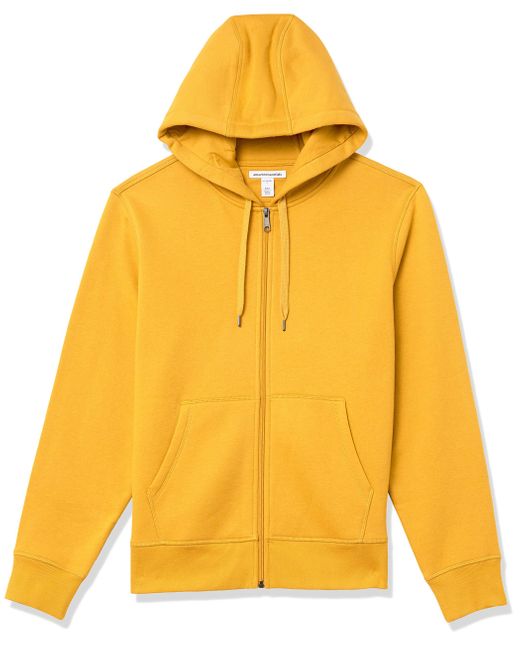 Sweat à Capuche en Polaire avec Fermeture Éclair intégrale Amazon Essentials pour homme en coloris Yellow