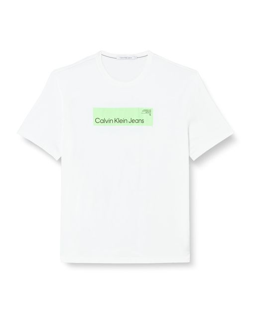 Calvin Klein White Plus Hyper Real Box Logo Tee J30j324510 S/s T-shirts for men