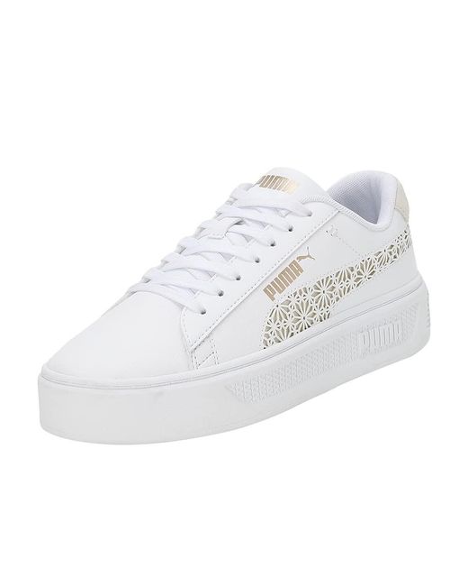 PUMA Smash Platform V3 Laser Cut Sneaker in White Lyst UK