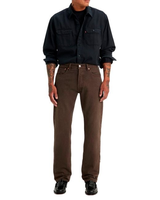 Levi's Brown 501 Original Fit Jeans for men