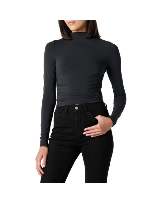 The Drop Black Ebony Mock Neck Long Sleeve Top Shirts