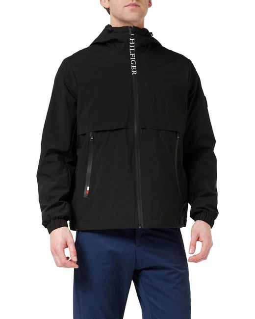 Tommy Hilfiger Jacke TH Protect Sail Hooded Jacket Übergangsjacke in Black für Herren