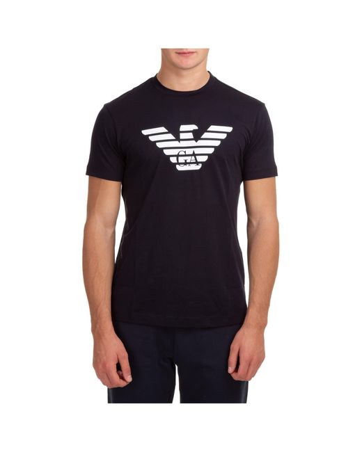 Emporio Armani Baumwolle SCHWARZ BAUMWOLLE T-SHIRT in Schwarz für Herren Herren Bekleidung T-Shirts Kurzarm T-Shirts 